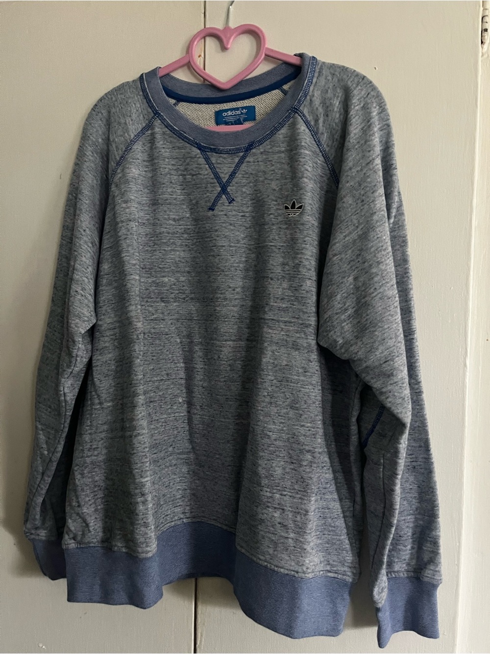 Blue mens adidas originals crewneck sweatshirt size large sportswear